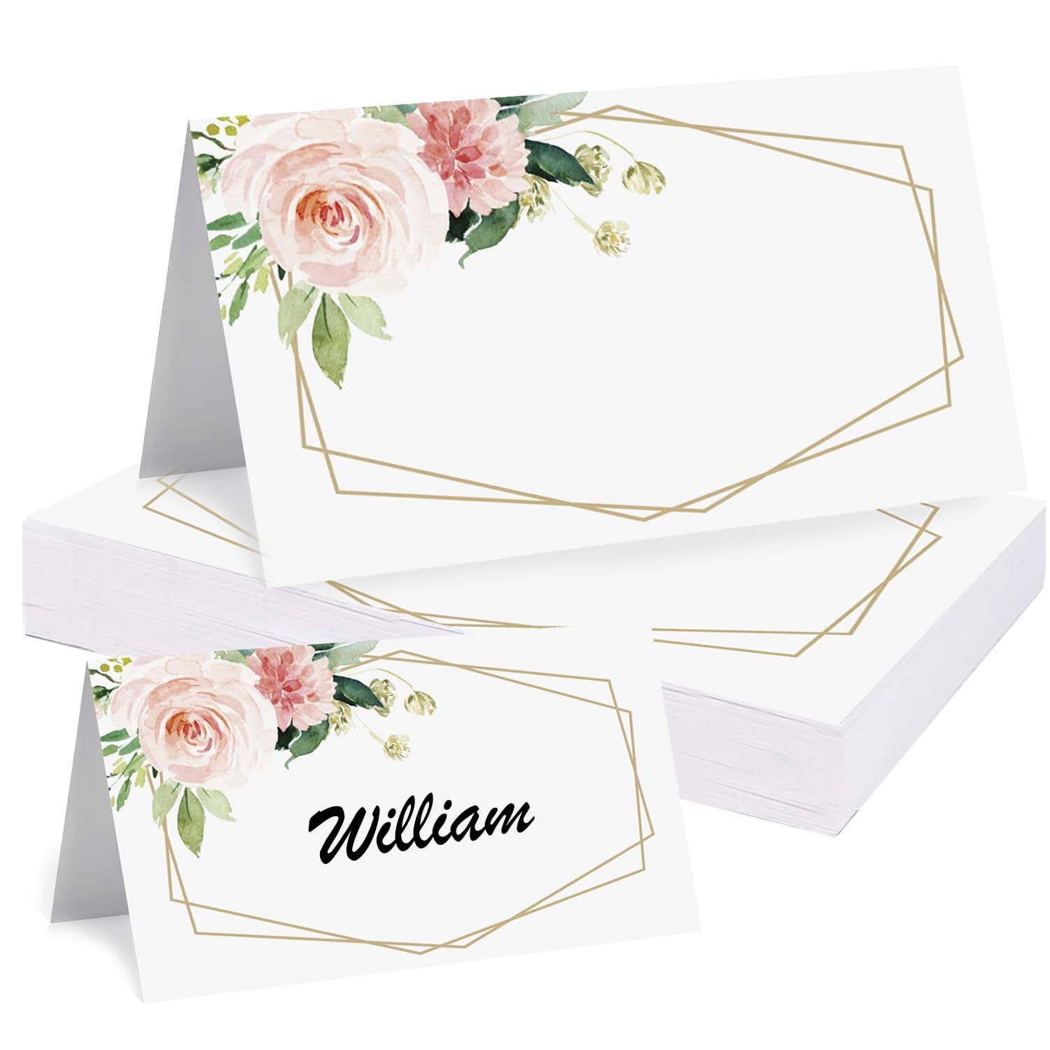 100Pcs Place Cards for Table Wedding Place Cards Flower Branches Tables Name Card Wedding Name Card for Table Setting Birthday Dinner Christmas Party Decors