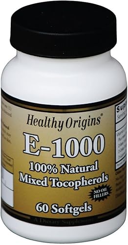 Healthy Origins Vitamina E - 1000 UI Natural Mixto Toco Gels 60 unidades