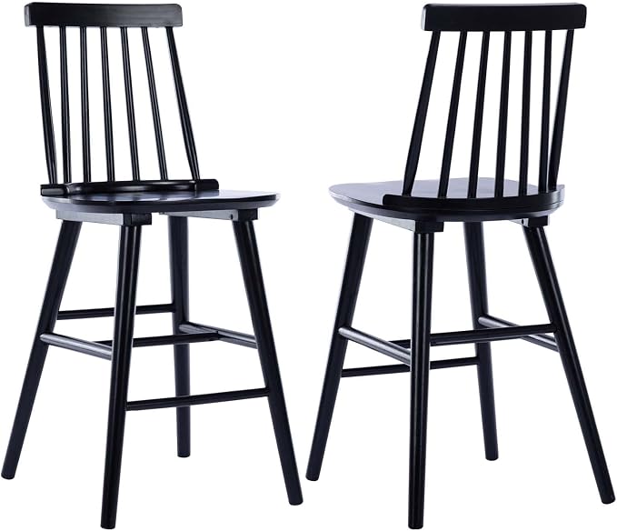 Butaco de Madera DUHOME Set de 2 24 pulgadas Negro miniatura 3