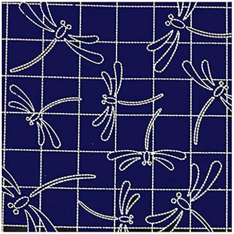 Sashiko Fabric - Pre-Printed Sashiko Sampler - Dragonflies on Grid - Navy #240 Cover