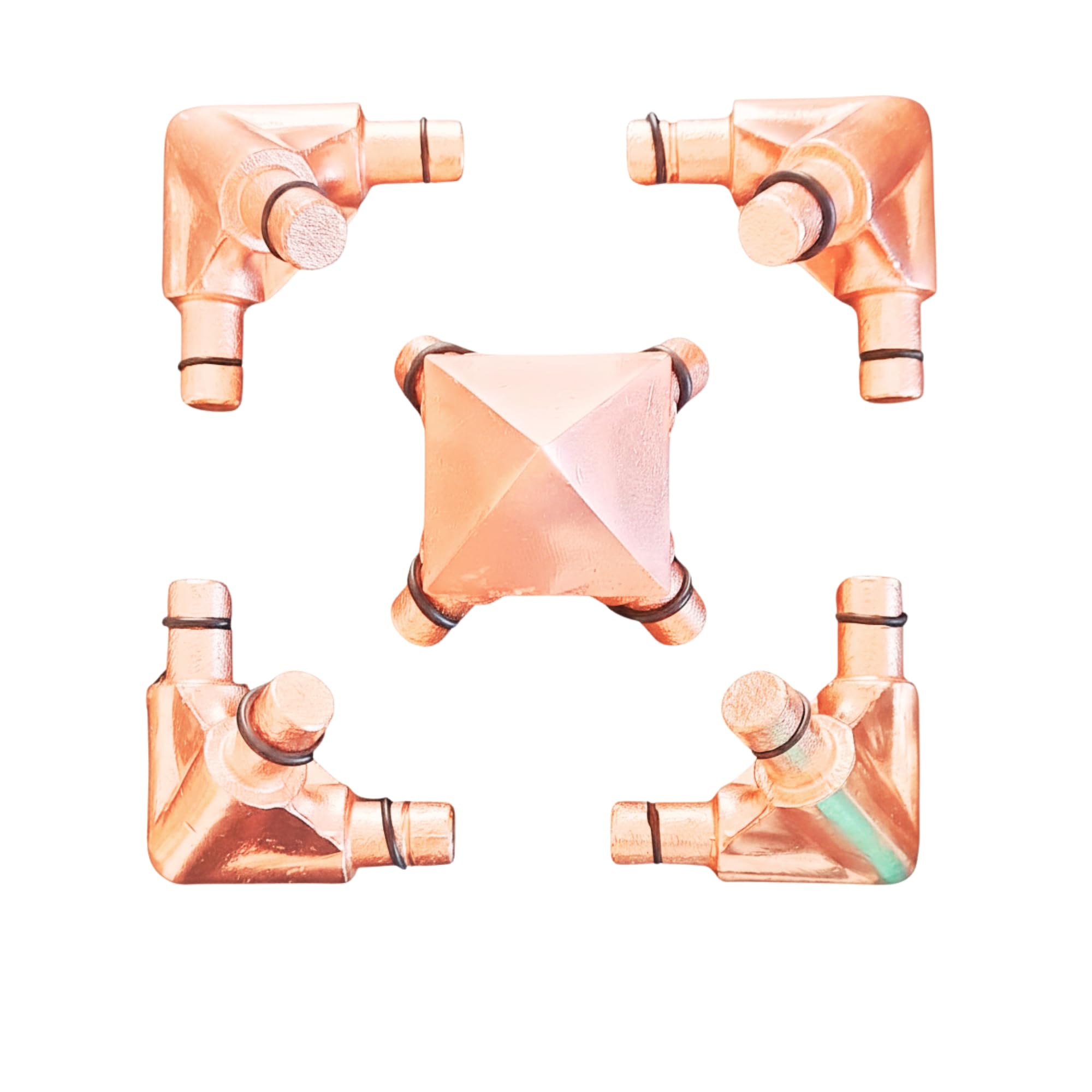 Copper Giza Pyramid Kit 12 Inch USA L Type and M Type UK Europe Canada Australia Solid Copper Connectors only for Healing Energy Relaxation Pranayama Sleep Meditation Accessory Tool product thumbnail 2