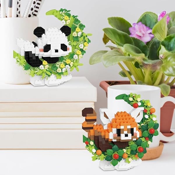 Lot de Mini Blocs de Construction Panda, Jouets de Construction Puzzle 3D Panda, Animaux Jouets Enfant Convient aux Adultes et aux Enfants Cadeau Anniversaire Enfants - 3