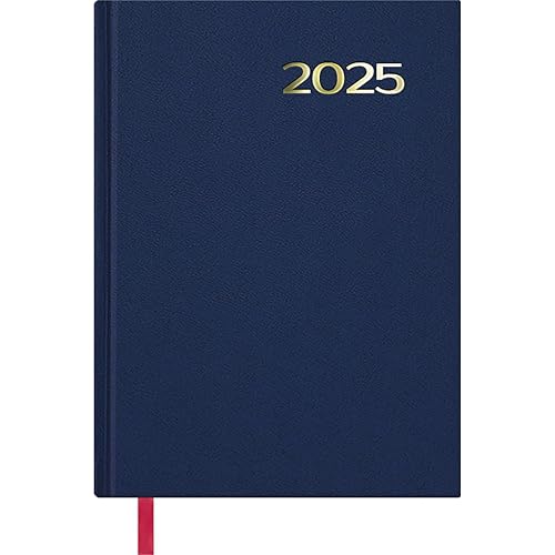 Dohe - 2025 Planner - Spanish Agenda, Day per Page, A5 Size (14x20 cm), 12 Months January to December, Hardcover, Office Supplies - SÍNTEX Blue