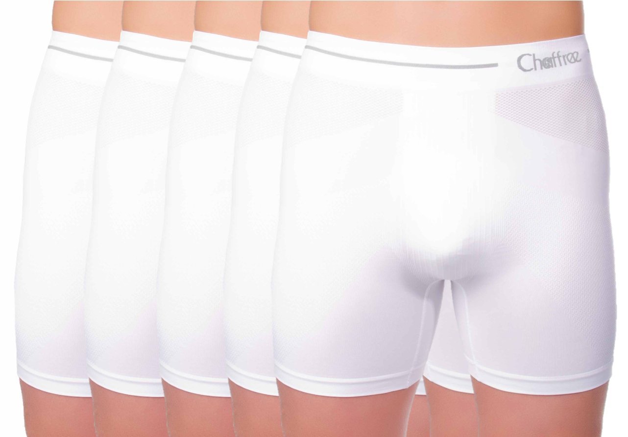 Lot De 3 Slips Anti-frottements Chaffree – Coolmax Extensible, Sans Couture, Blanc Arctique (S/M, Jambe Longue)