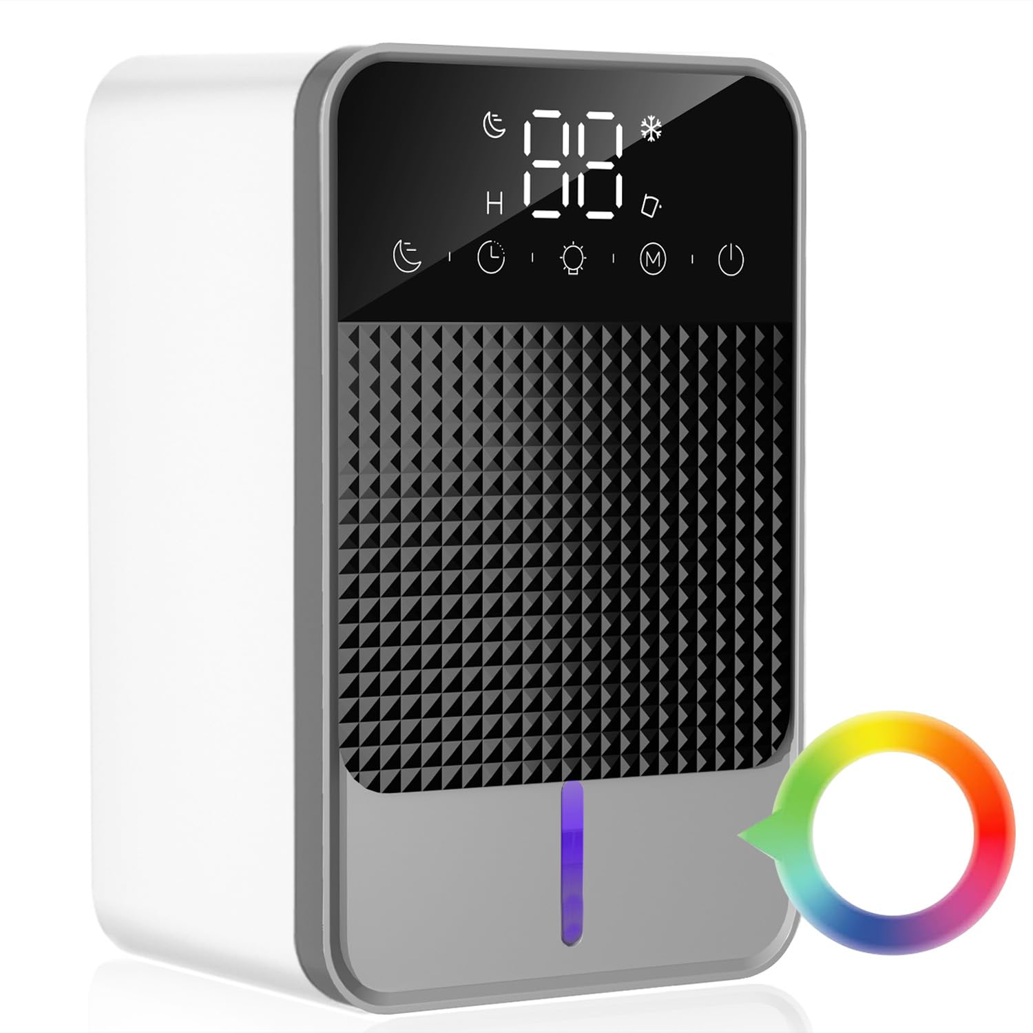 Deshumidificadores para baño, Deshumidificador eléctrico, desumidificador con tanque de agua de 1200 ml, deshumidificador silencioso para dormitorio, armario, caravana