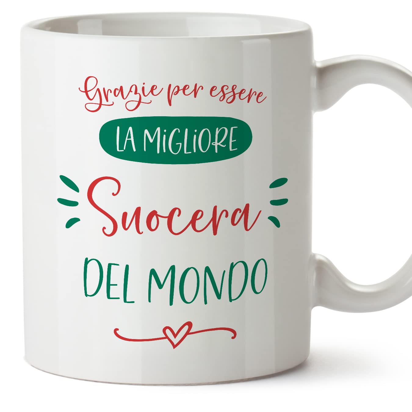 MUGFFINS Mother-in-Law Mug - in Italian - Grazie Migliore FAMIGLIA - Funny Gift - Ceramic 11oz Mug โ image 1