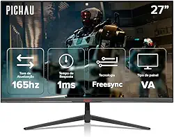 Monitor Gamer Pichau Centauri Pulse 27B | 27 Pol | VA | 2K | 1ms | 165Hz | HDMI/DP | PG-CTR27B-BL02