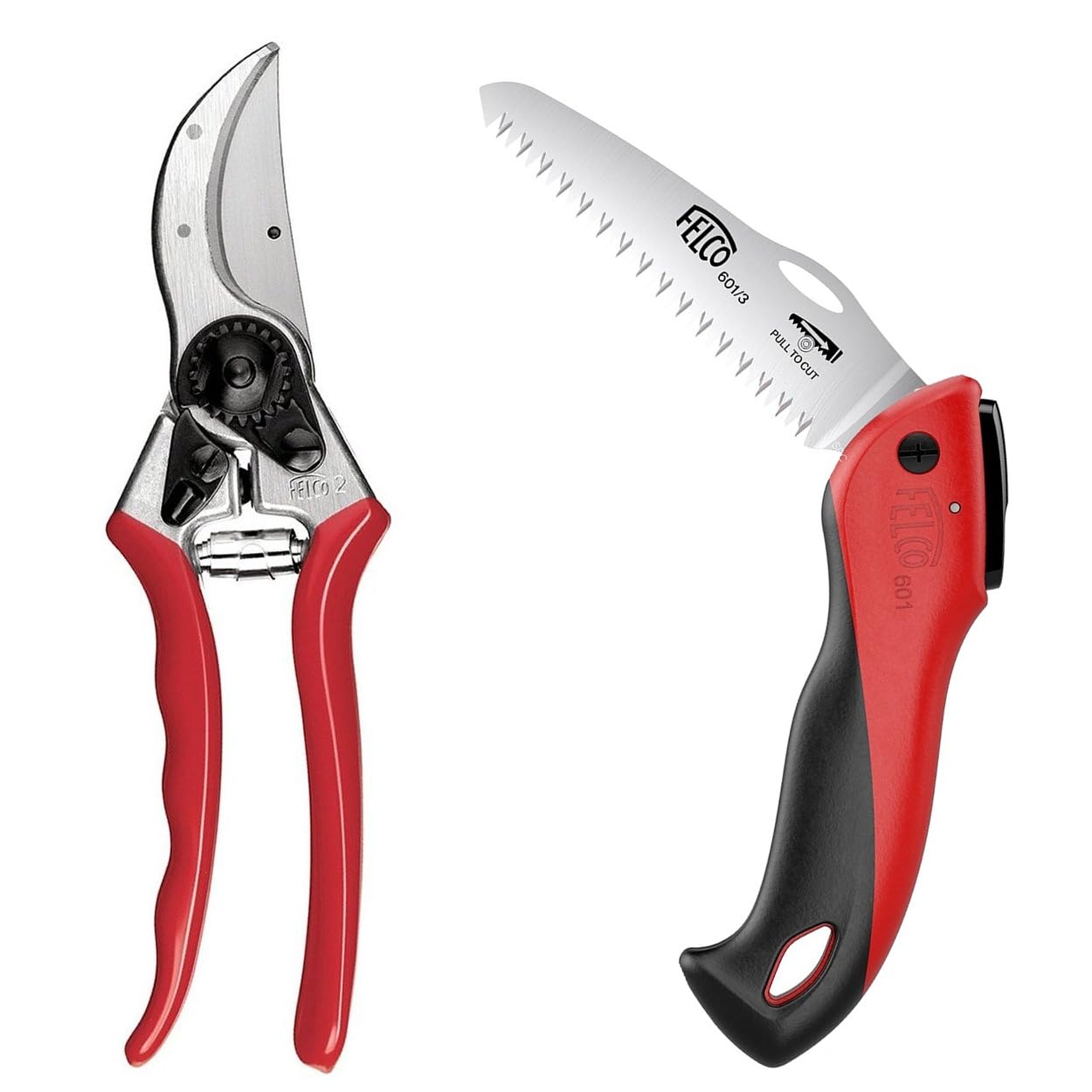 Felco Red Model 2 Original Secateurs With Compact Folding Tree Pruning Saw