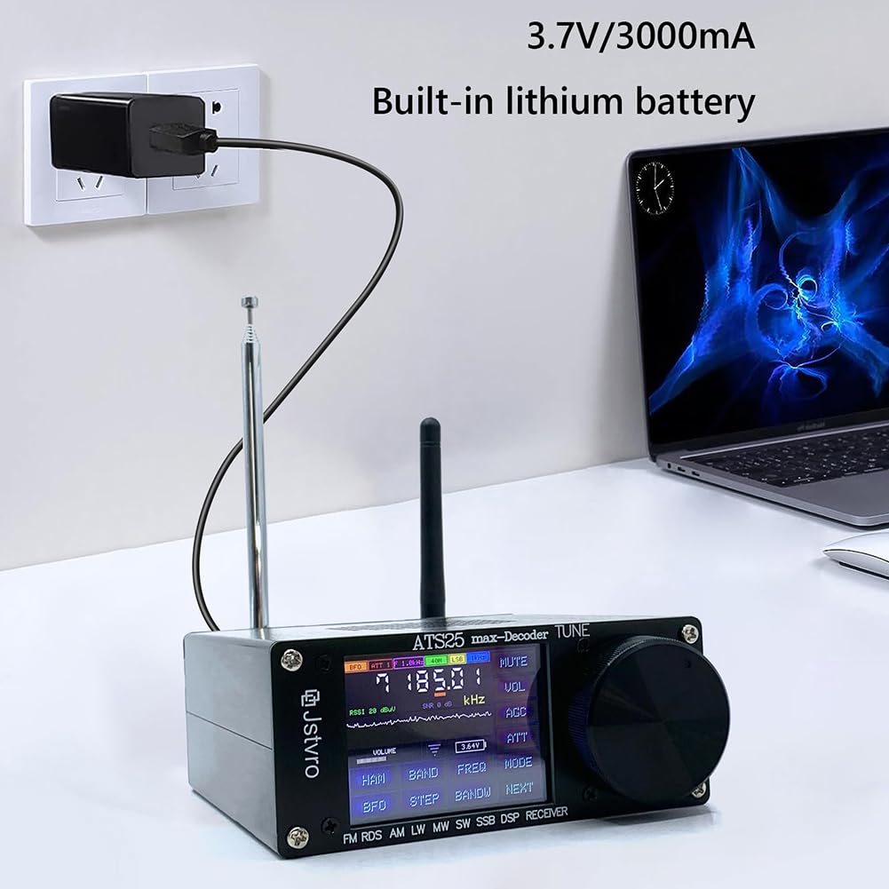 SI4732 ATS-25 Max-Decoder FM RDS AM LW MW SW SSB DSP Receiver V4.16 CW RTTY WiFi Li-Po 3000mAh