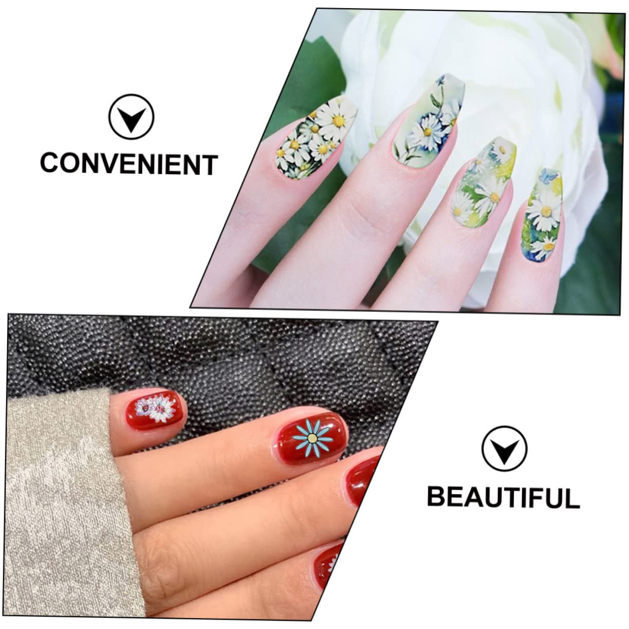 PACKOVE 3 set Adesivi Per Nail Art Adesivi Per Unghie Per Unghie Primaverili Per ie Floreali Per ie Per ie Per ie 5 fogli*3
