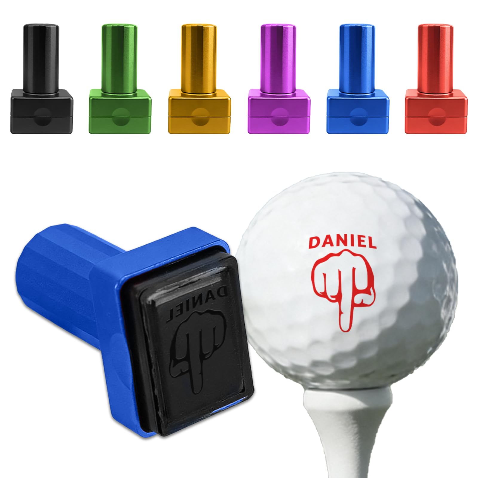 Personalised Golf Ball Stamp – Golf Ball Marker Stamp Custom with Name for Golfers (Square)
