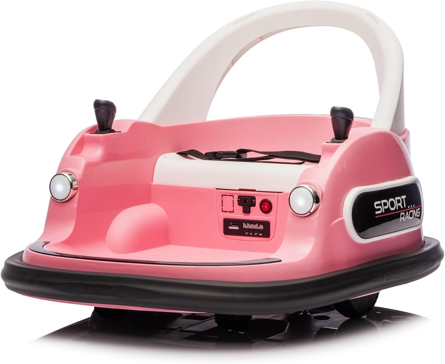 Bumper Car for Kids, 12V Kids Ride On Toy with Parent Remote Control, Baby Electric Bumping Car w/ 360 Degree Spin, LED Lights, Pink