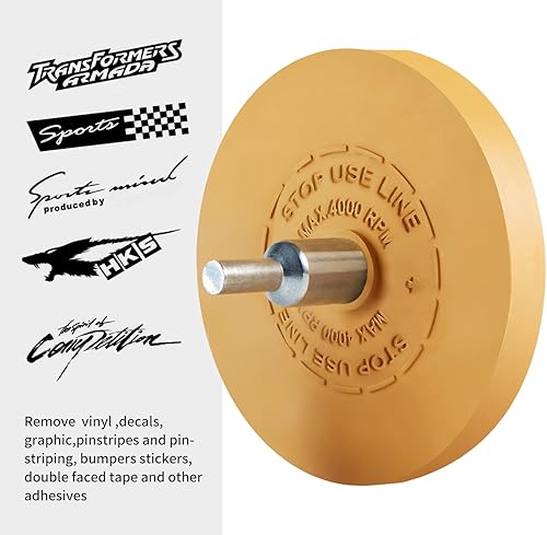 Miniatura 9 de Paquete de 4 removedores de calcomanías, rueda de goma de borrar, rueda de goma para quitar calcomanías para automóviles, herramienta de eliminación