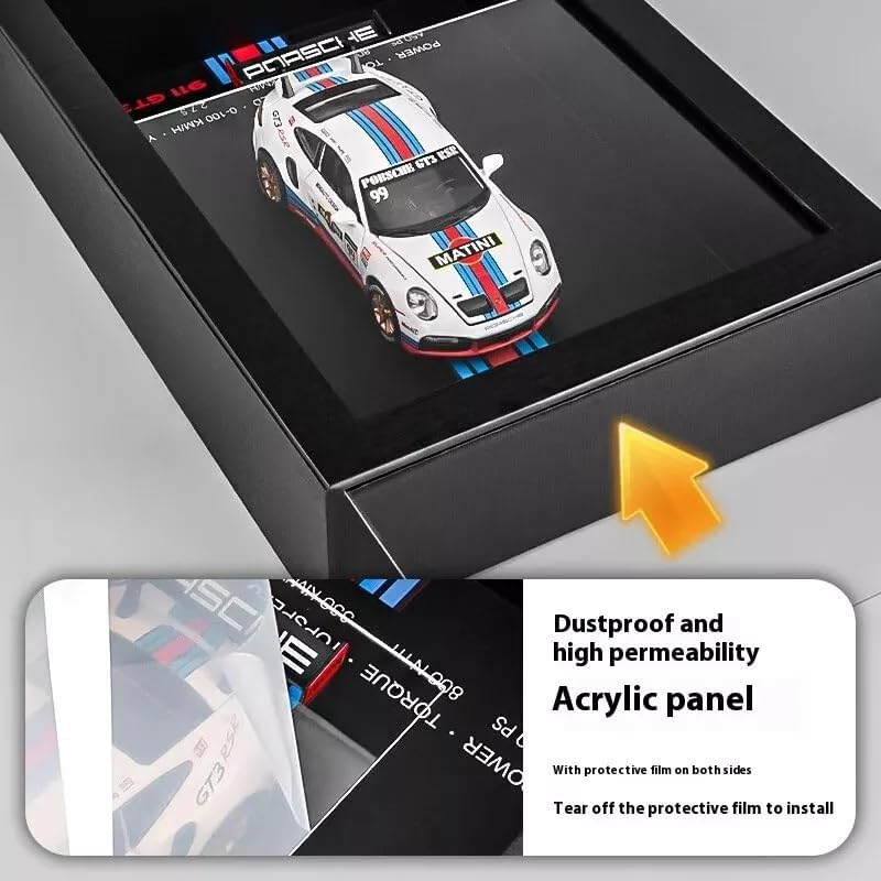 SIMPLYFIY HOME 3D Car Model Wall Art Decor Frame – Premium Diecast Car Shadow Box for Home & Office | Modern Sports Car Wall Decoration | Unique Gift for Boys, Men & Car Lovers (Veyron) 4