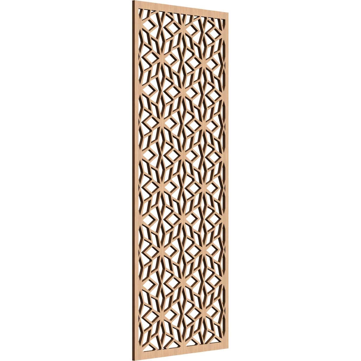 19 3/8"W x 49 3/8"H x 3/8"T Lake Decorative Fretwork Wood Wall Panels, Hickory