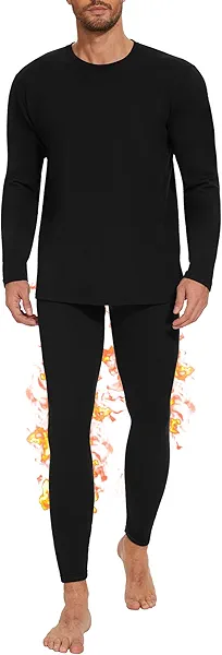 OBFUN Thermal Underwear for Men Long Johns Set - Fleece Lined Base Layer for Cold Weather Winter Clothes