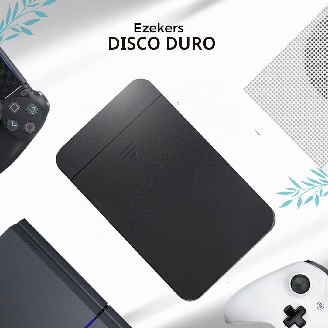 ezekers Disco duro externo portátil de 500 GB, USB 3.0 y USB C para PC, Mac, PlayStation, teléfono (Android y iPhone 15) y Xbox, ultrarrápido