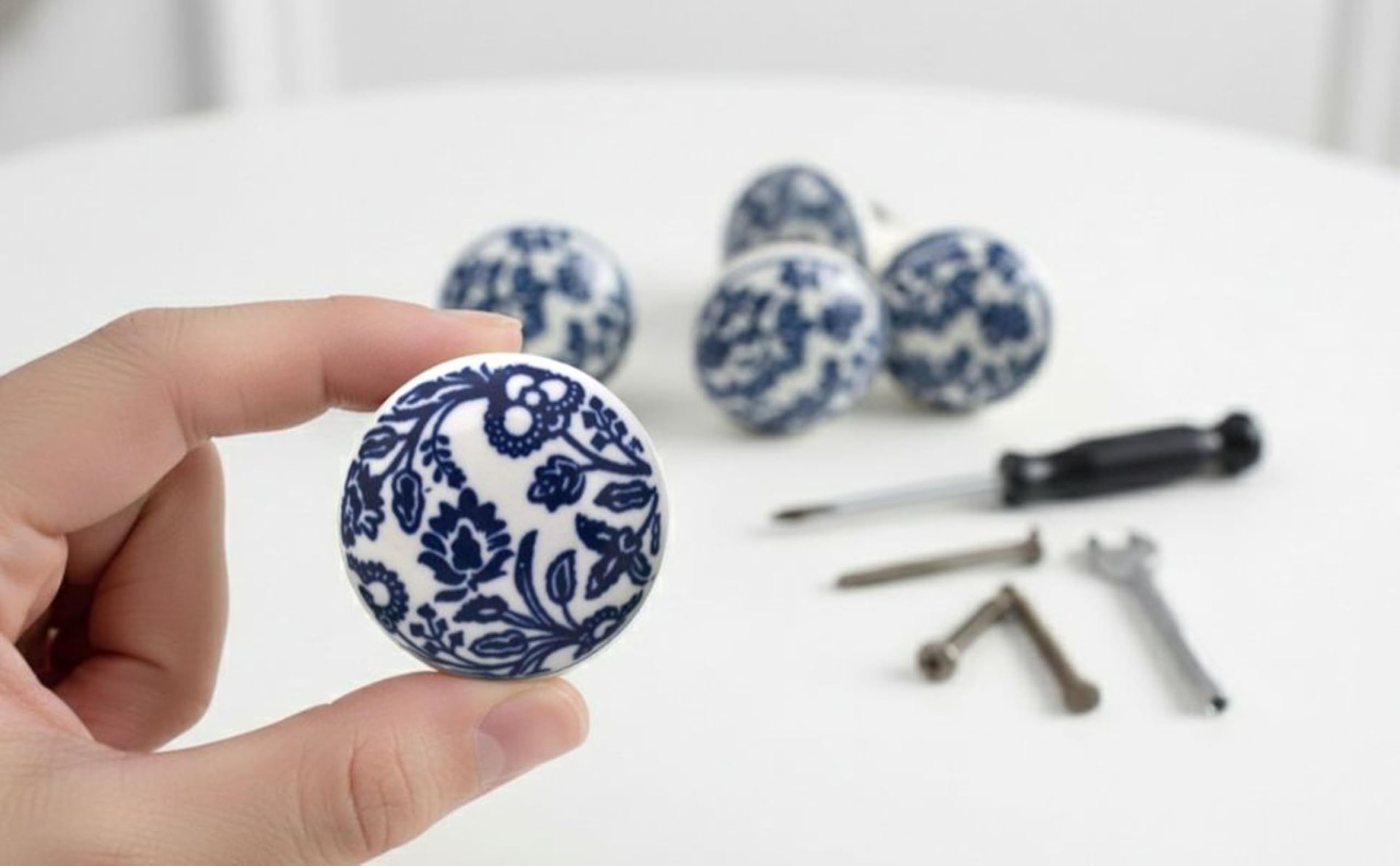 blue and white dresser knobs Dudki Ceramic knobs and pulls for Dresser Drawers Blue and White, 10pcs