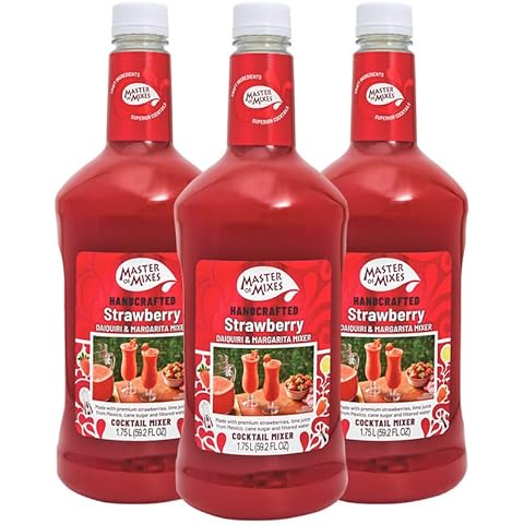 Master of Mixes Strawberry Daiquiri/Margarita Drink Mix, Ready To Use, 1.75 Liter Bottle (59.2 Fl Oz), Pack of 3 Cover