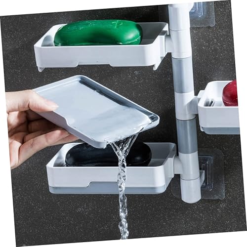 Miniatura 3 de BESTonZON Pared adhesivo para hotel bar baño champú bandeja montada en la pared para múltiples niveles y soportes estante de capas práctico estante