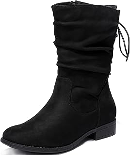 Women's Wide Width Ankle Boots - Black Brown Short Boots Block Low Heel ...