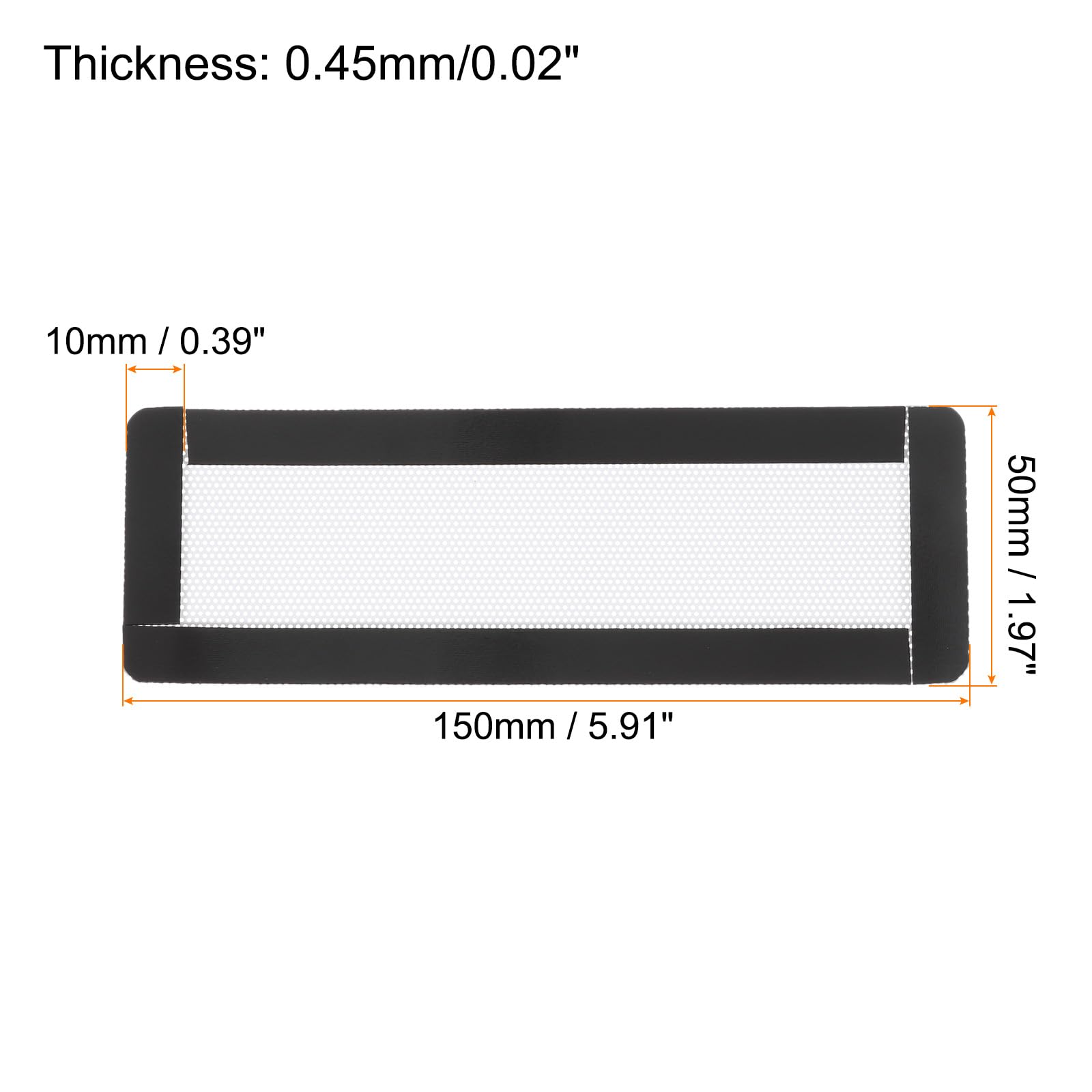 MECCANIXITY PC Dust Filter, 150x50mm Magnetic Frame PVC Computer Case Cooler Dustproof Mesh Cover Fan Grills for Computer Chassis Speakers, White