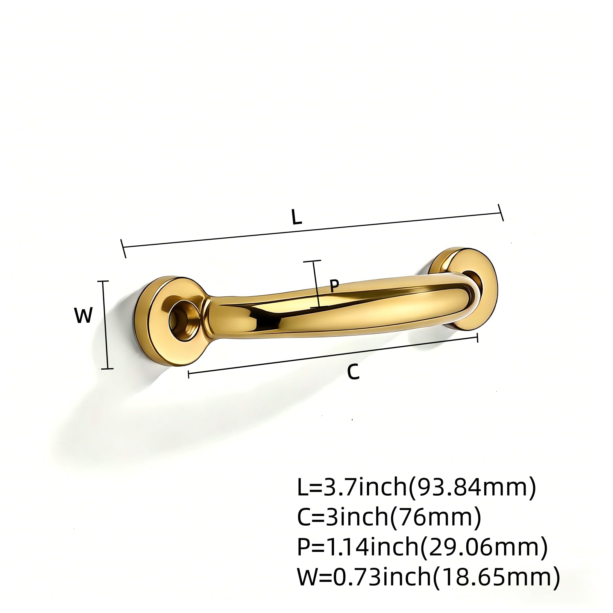 KHTUMEWARE-BRASS Unlacquered Brass Cabinet Pulls CTC 3 in (76 mm) in Unlacquered Brass — KHTUMEWARE