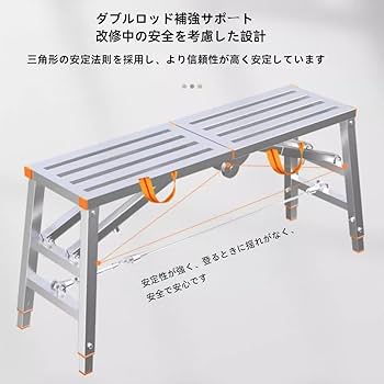 工具台付脚立・折りたたみ式 サンワダイレクト本店 サンワサプライ【オフィス・PC周辺通販】