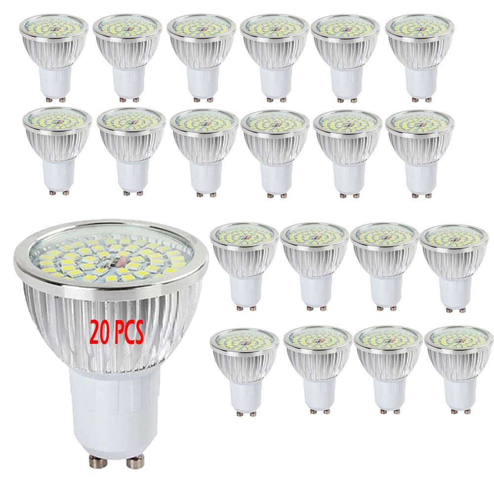 20 STÜCK 5W GU10 Scheinwerfer LED Glühlampe Äquivalente 50W Halogen Birne GU10 Kalteweiß 6000k 500LM GU10 led Spotlight AC85-265V Nicht dimmbar