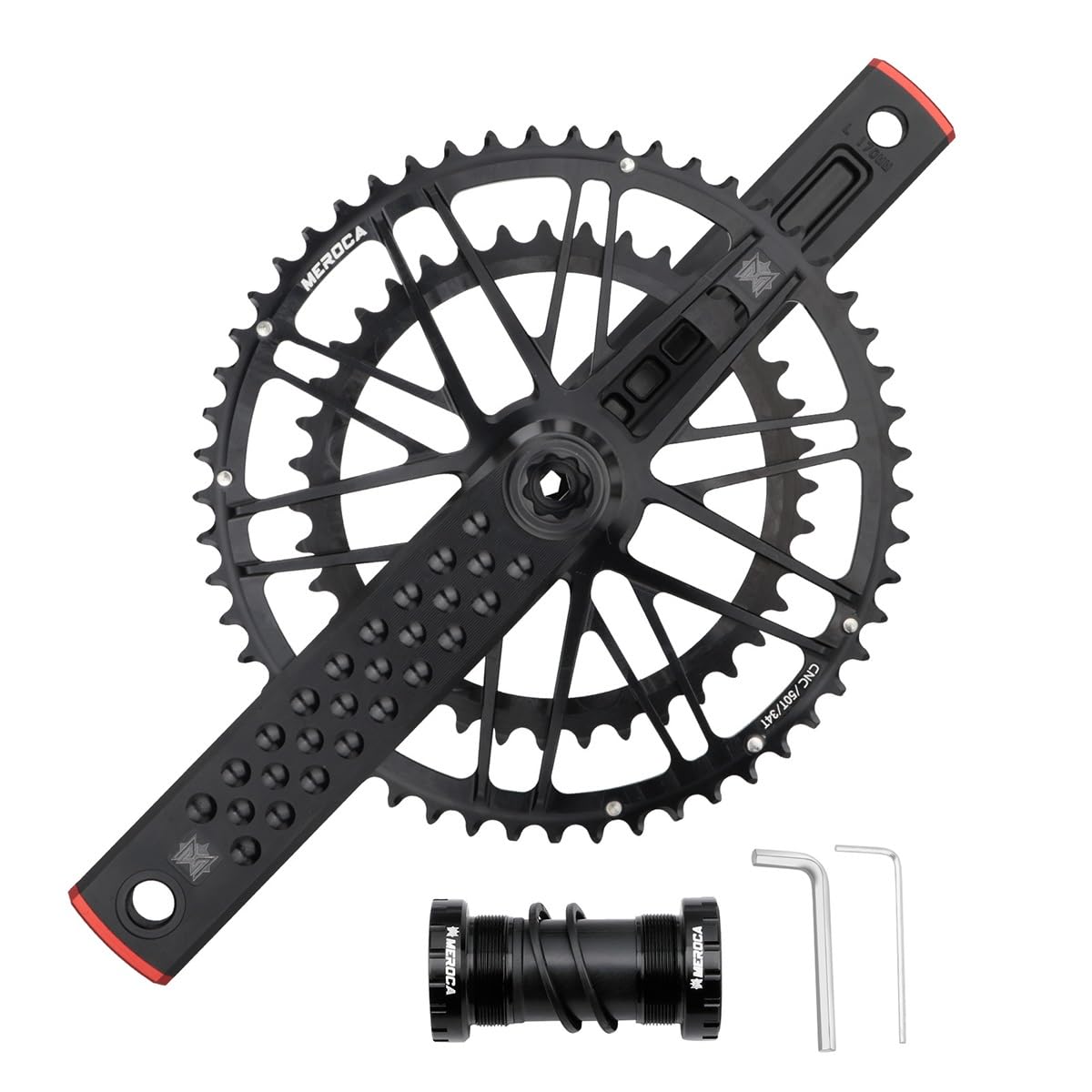Strada Bicicletta Guarnitura 170mm Integrate Cave Set di Pedivelle 50-34T 39-53T CNC Doppio Rotonda Ingranaggio 9/10/11 velocità con DUBBB