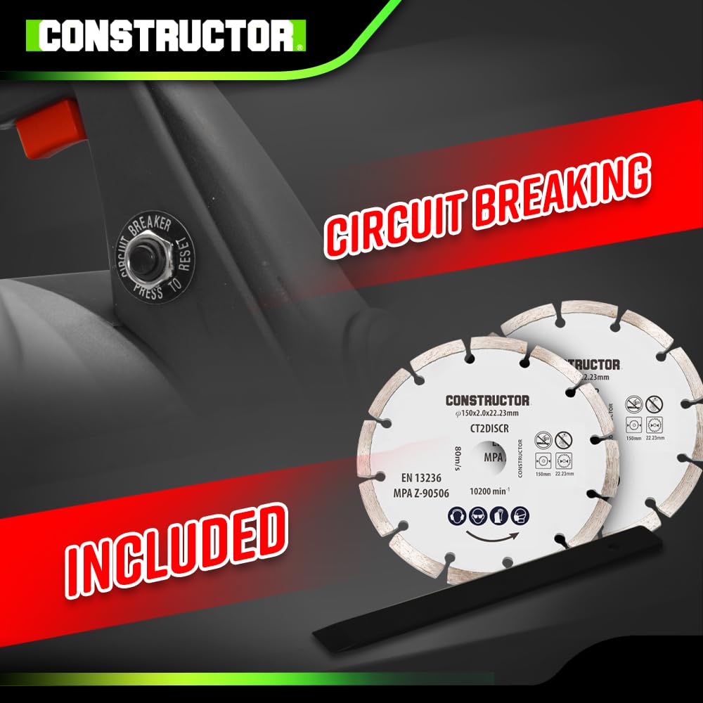 Rainureuse 1700W - 2 disques diamant de 150mm - Constructor
