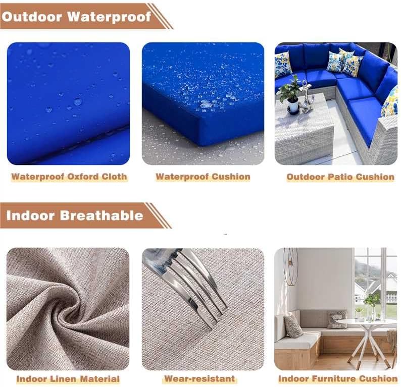 Miniatura 3 de Cojines de banco personalizados para muebles de interior, almohadillas de banco antideslizantes de tamaño personalizado, cojín de asiento de muebles