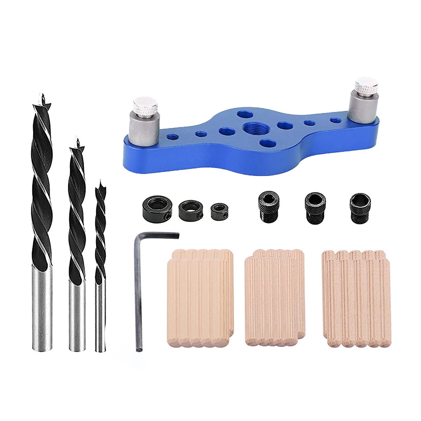 Msioytog Blue Dowel Jig Kit Centering Line Scriber Center Locator Woodworking Tools For Drilling Hole Positioner Drill Jig Woodworking Hole Drilling Kit