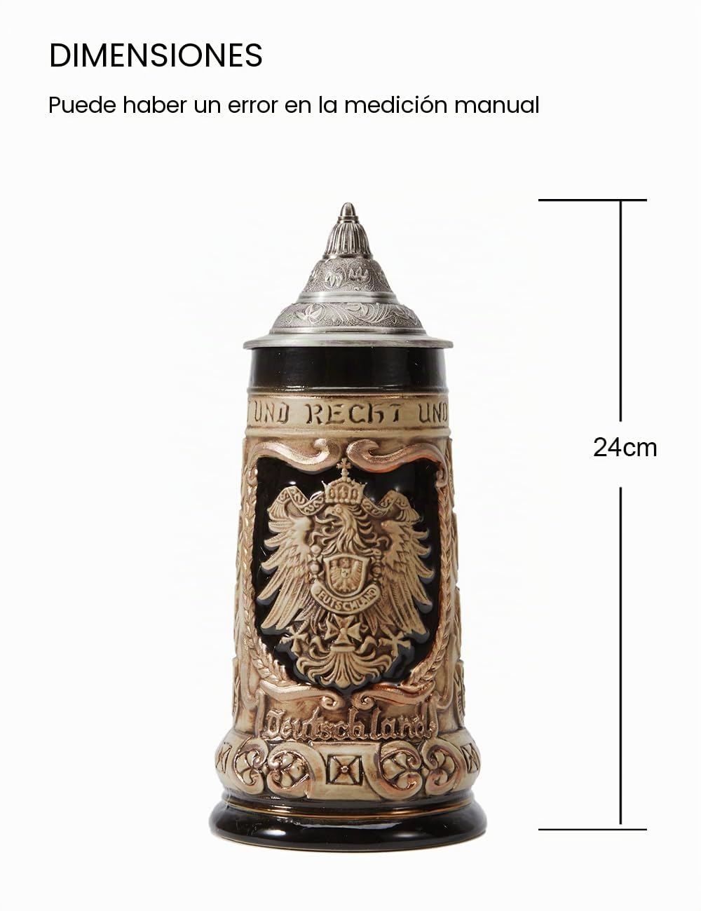 HAUCOZE Jarra de Cerveza Alemana Vikinga Bavaria,Taza con Tapa, Regalo de Oktoberfest y Cumpleaños para Hombres Padre Esposo 0,9 Litros