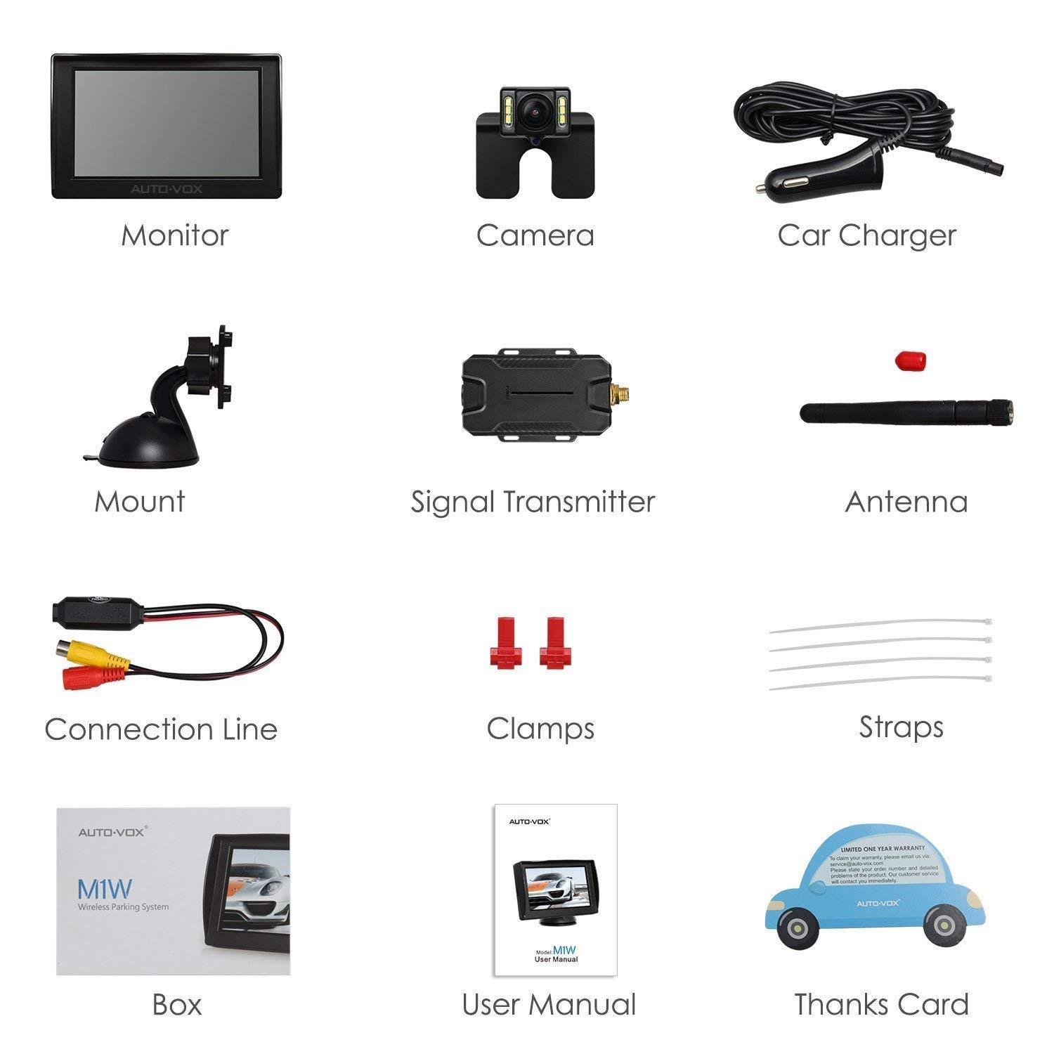 Buy AUTOVOX M1W Wireless Reversing Camera Kit, 6 LEDS Reverse Camera