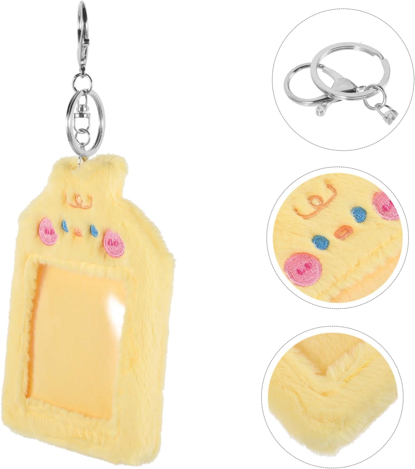 Healifty Yellow Plush Card Holder Pendant for Game Cards and Collectibles