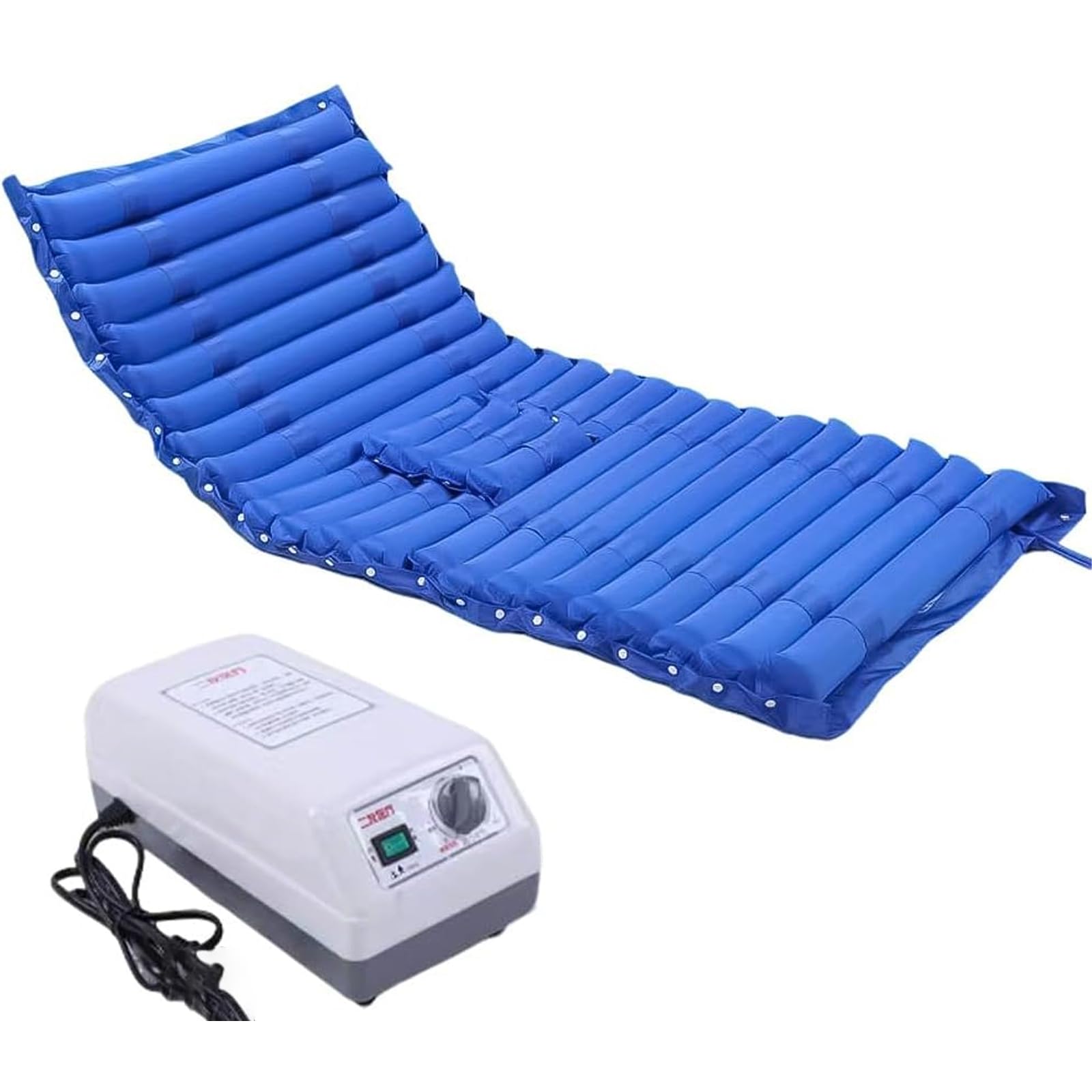 Colchón de presión de Aire alterna, colchón antiescaras con Flujo de Aire, Impermeable y Resistente al Calor, con Abertura para Inodoro, sobrecolchón con Bomba ultrasilenciosa