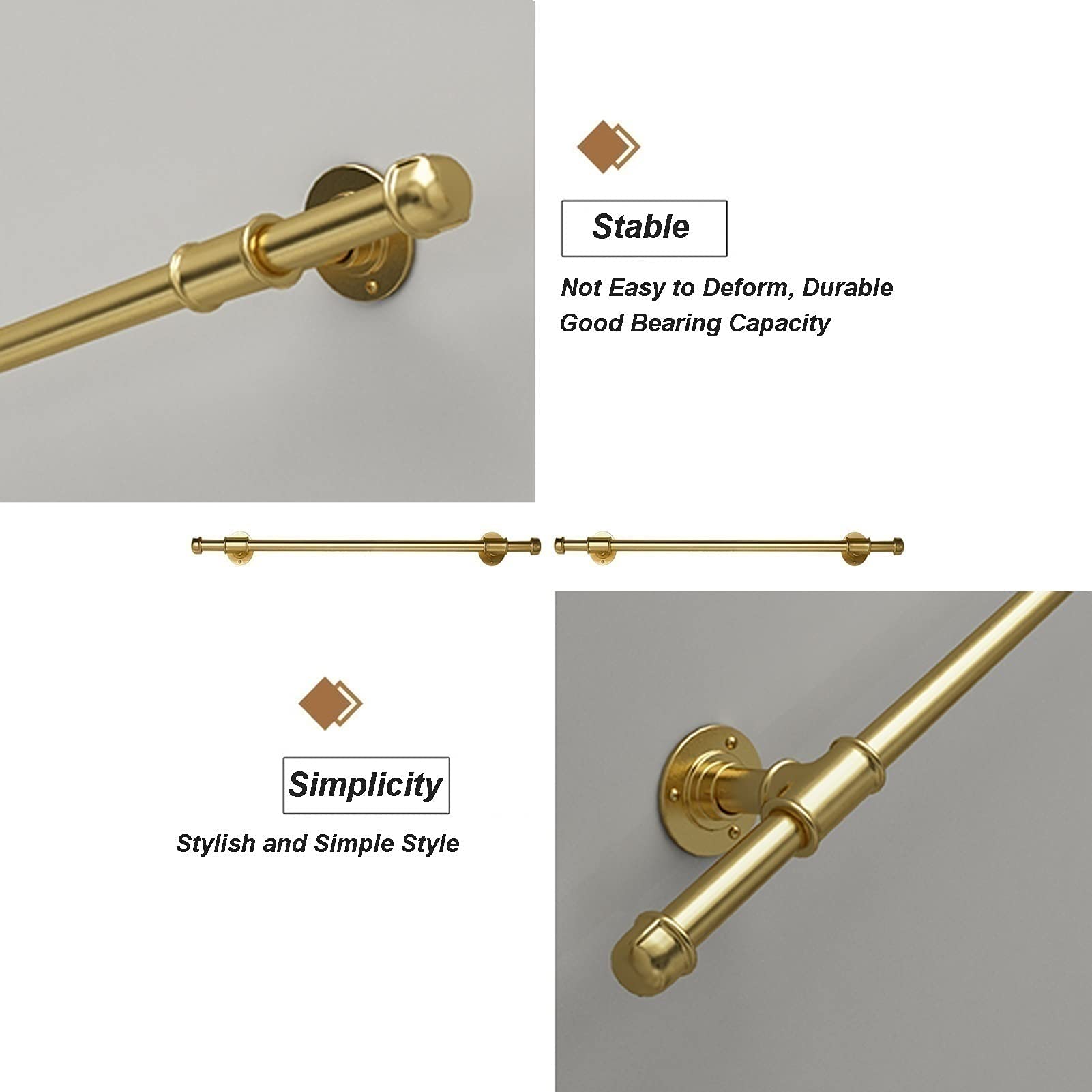 Modern Stair il - Barra de soporte de seguridad para personas mayores y discapacitadas, color dorado (180 cm)