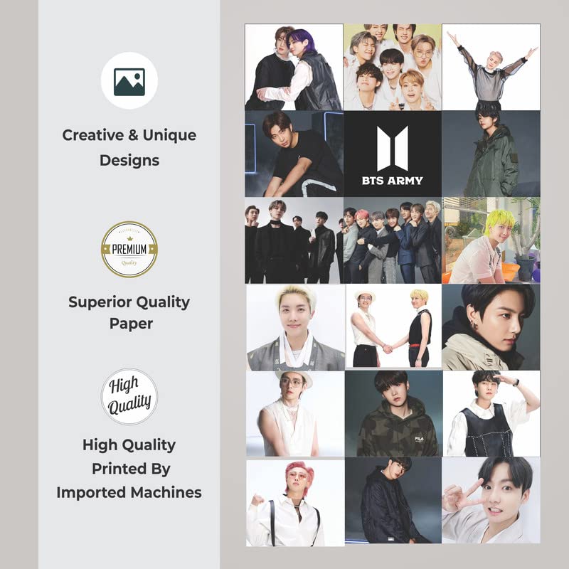 Image of Clickedin -Korean Pop BTS Photocard, 18 Pieces KPop Lomo Photocard Set, HD Quality BTS All Member Photos and Logo