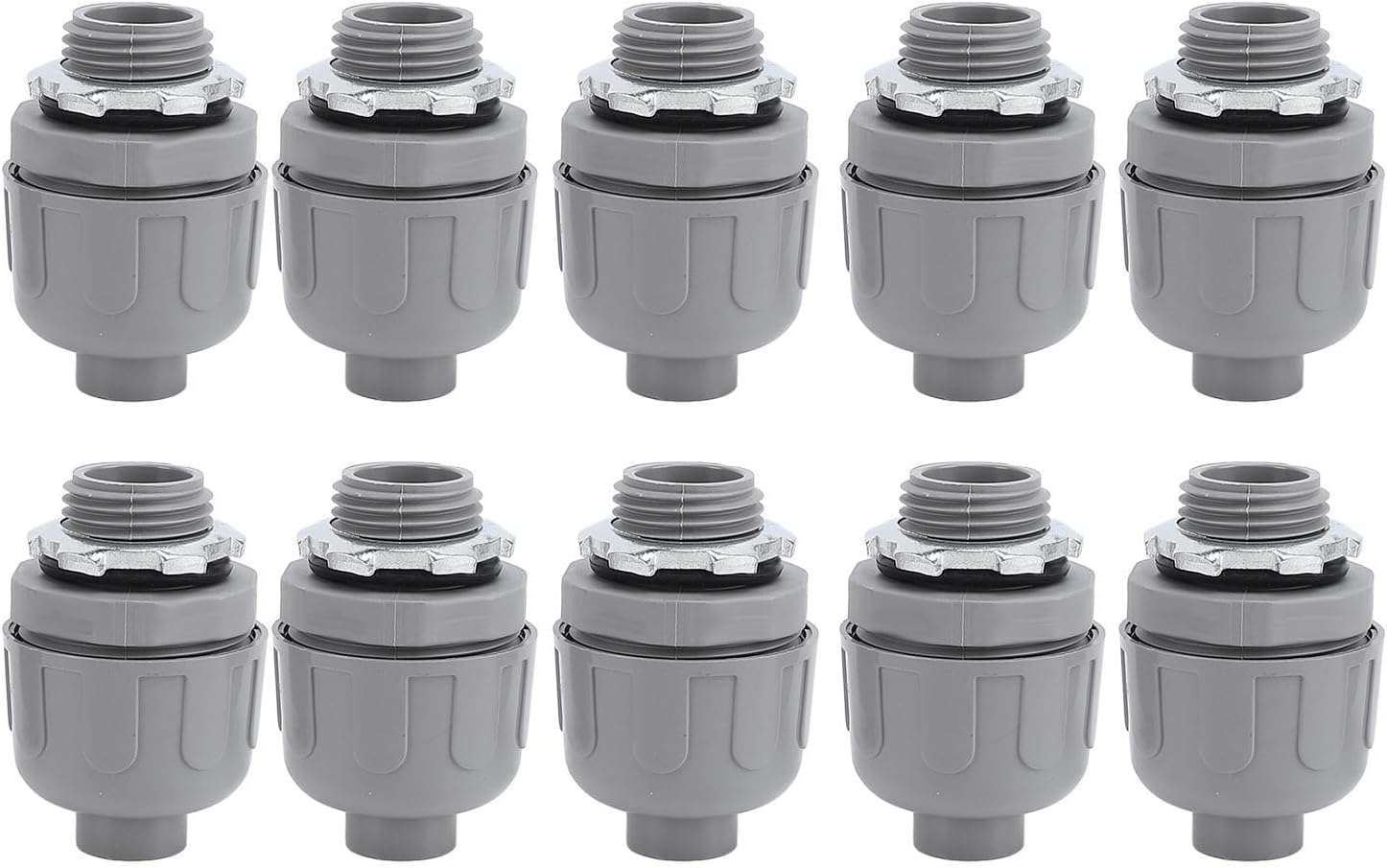 10 Pcs 1 Inch NPT Liquid Tight Conduit Connector Nylon 6 Electrical Conduit Fitting with Retardant 94V 2 for Construction HVAC Marine Equipment