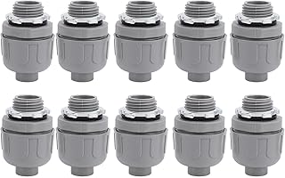 Pssopp 10 Pcs High Tensile Strength Nylon 6 Liquid Tight Connector, 1 Inch NPT Refrigeration Equipment Machinery Quick Installation for Wide Applications Construction Sites