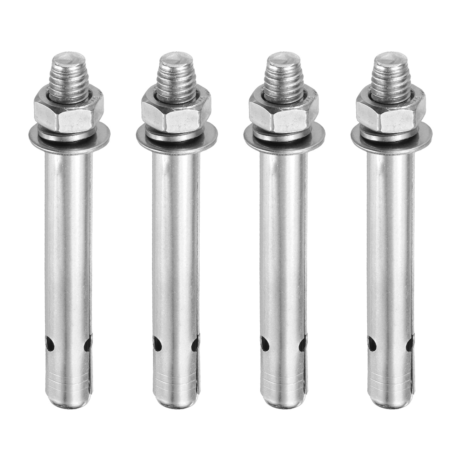 PATIKIL M8x80mm Expansion Bolts, 4 Pcs Stainless Steel External Hex Expansion Screw Bolt Sleeve Anchors Fastener for Concrete Wall Brick — image 1