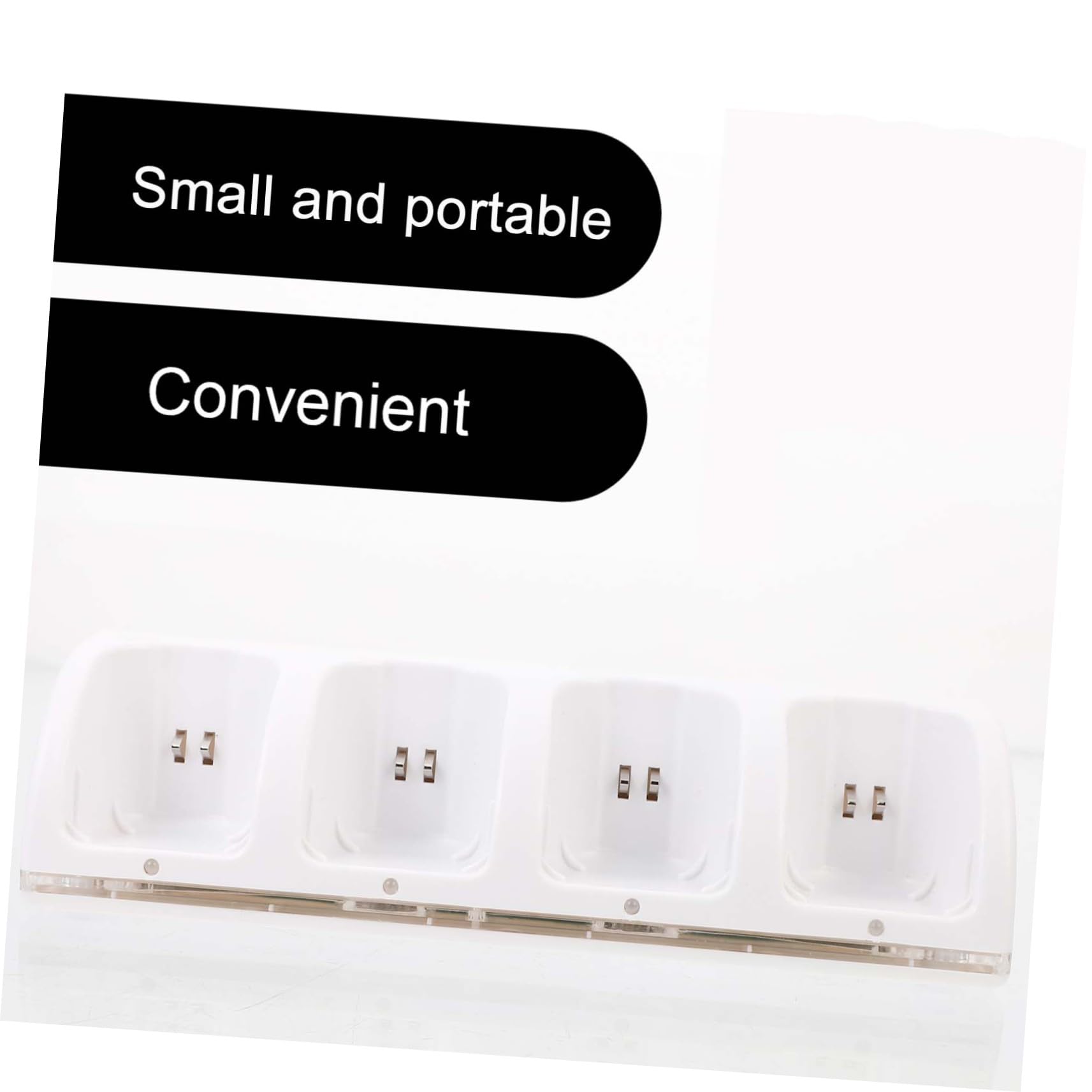 Operitacx Station de Recharge de Batterie 4 Emplacements, Indicateur LED, Charge Simultanée, Abs Blanc, pour Manette de Console, 1 Set