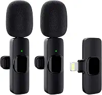 Microfone de Lapela Sem Fio Profissional – Alta Sensibilidade, Redução de Ruídos Tipo-C – Ideal para Podcast, YouTube, Influenciadores e TikTok