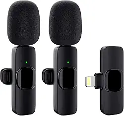 Microfone de Lapela Sem Fio Profissional – Alta Sensibilidade, Redução de Ruídos Tipo-C – Ideal para Podcast, YouTube, Influenciadores e TikTok