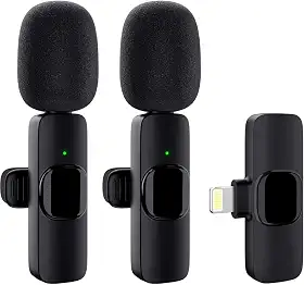 Microfone de Lapela Sem Fio Profissional – Alta Sensibilidade, Redução de Ruídos Tipo-C – Ideal para Podcast, YouTube, Influenciadores e TikTok