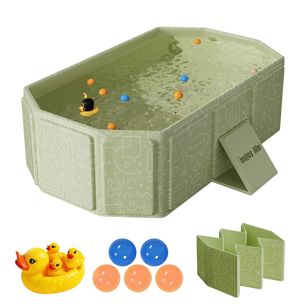 NAVESO Baignoire Pliable Bébé 75x45x25 cm Portable 0-5 Ans XXL avec Bouchon Vidange