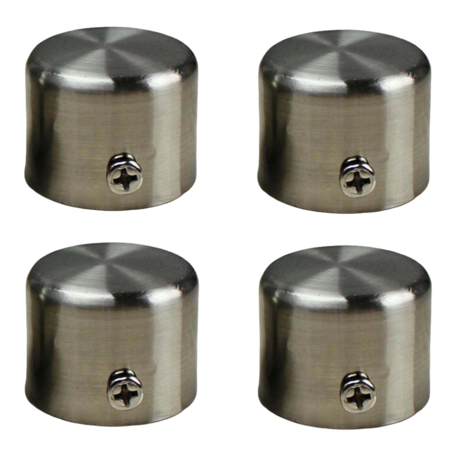 Essmoko Stainless Steel Color Curtain Pole Ends Finials 4Pcs Electroplated Stainless Steel Material 25Mm 28Mm Small And Simple Roman Rod Decoration 25Mm