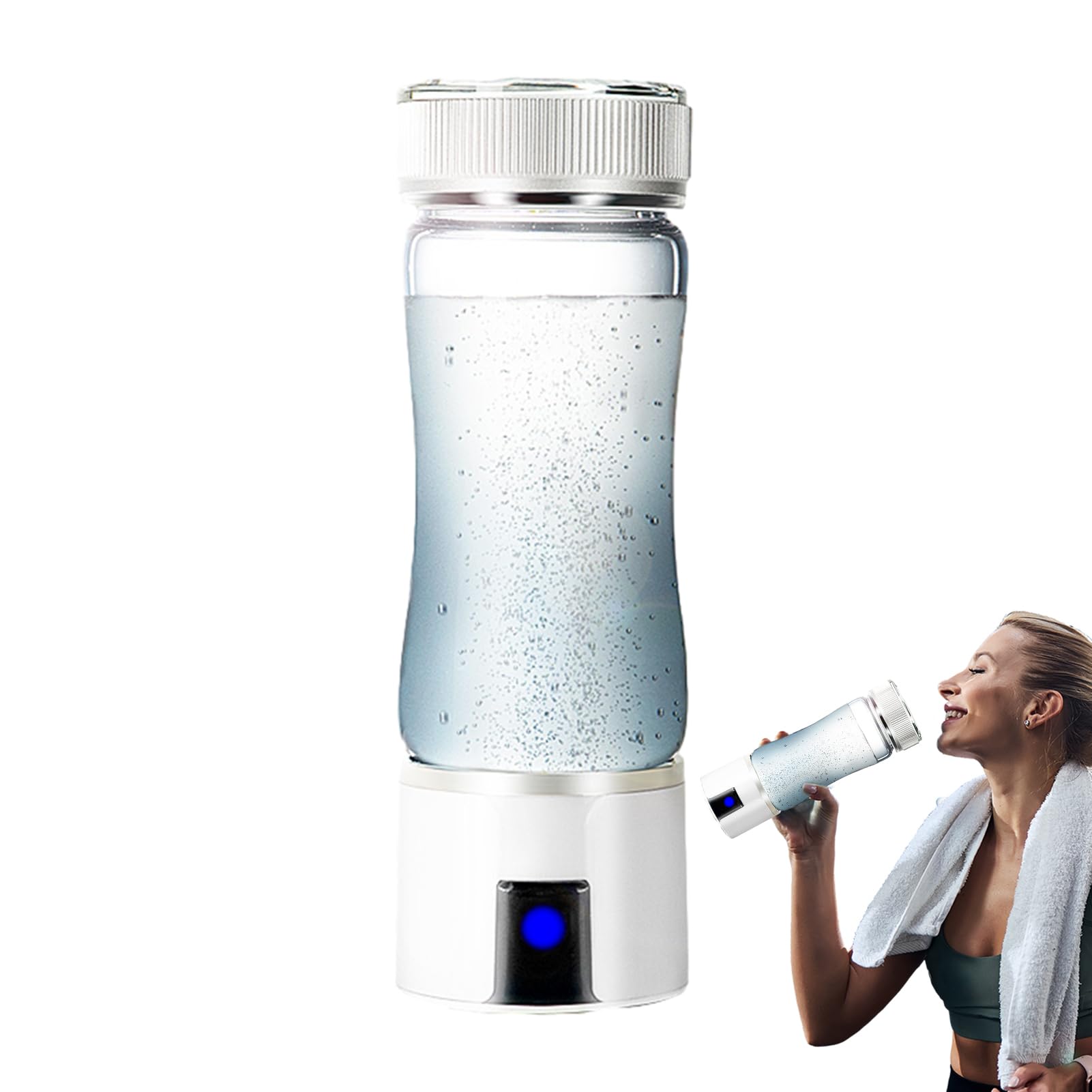 Bouteille d'eau à hydrogène en verre pour le sport et l'hydratation au bureau