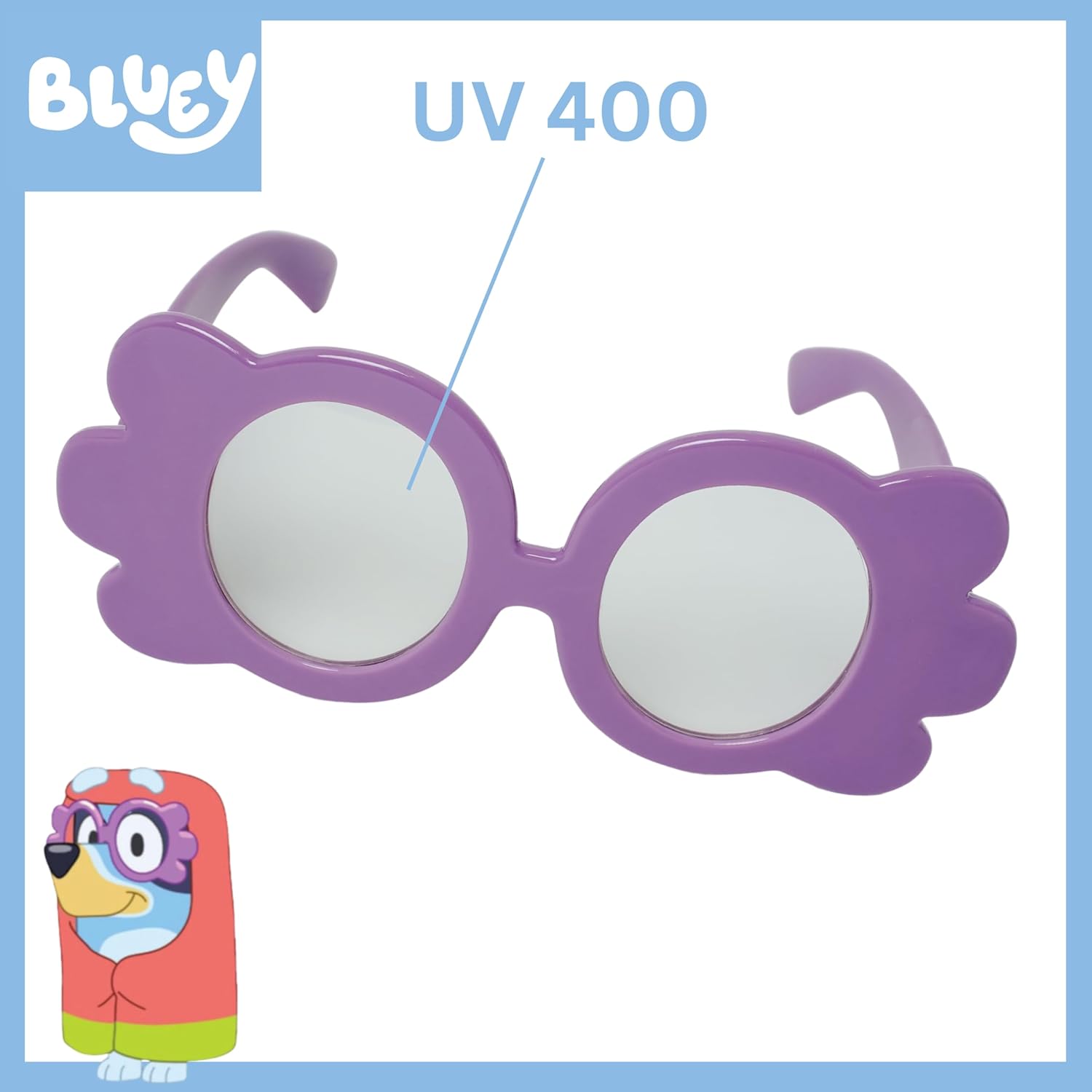 Sun-Staches BLUEY Granny Glasses | Officially Licensed Bluey Dress Up | Clear Lenses | Adult or Child Size - Image 2